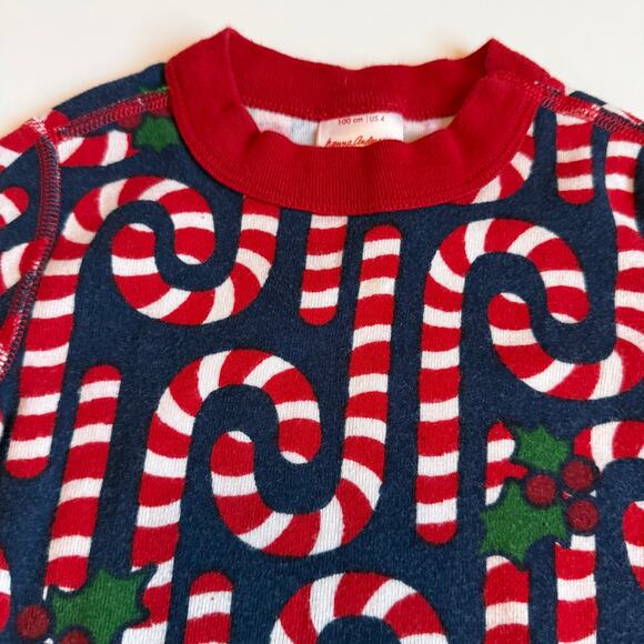 Hanna Andersson Candy Cane Long John Pajama Set 100cm 4 - Picture 4 of 14